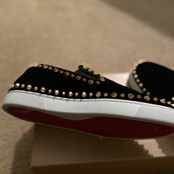 Christian Louboutin Velvet Spiked Sneakers - Picture 4 of 8